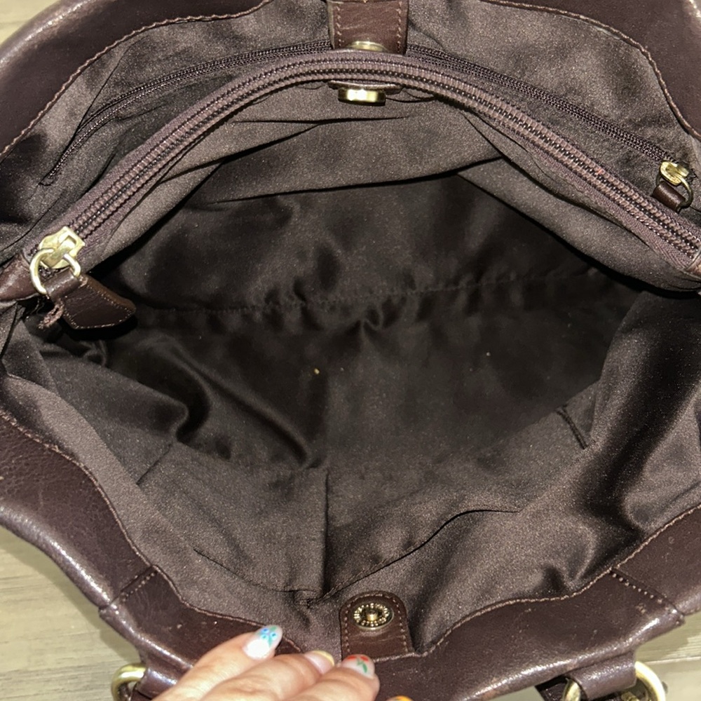 Coach F15513 Brown Leather Ashley Shoulder Bag Handbag Tote Purse - Picture 10 of 13